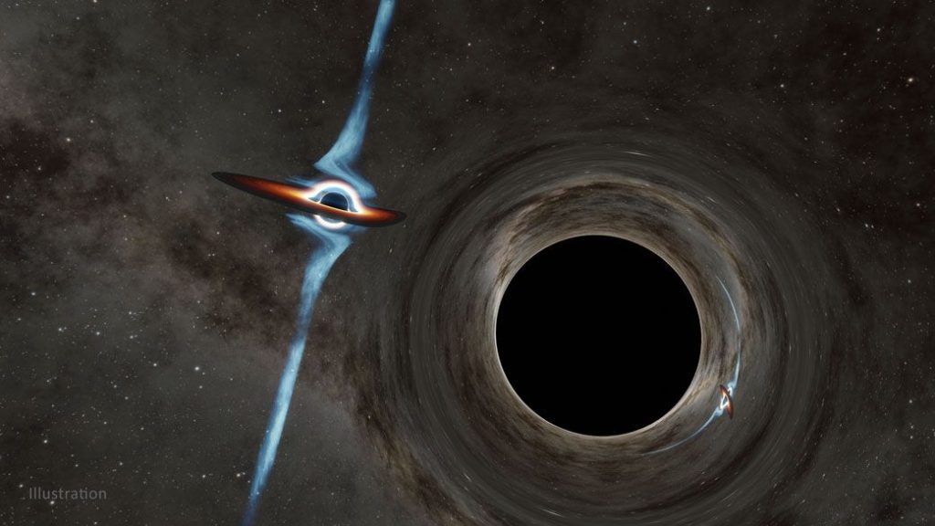 Zwei monströse Schwarze Löcher steuern auf eine Kollision zu, die das Gewebe der Raumzeit erschüttern wird