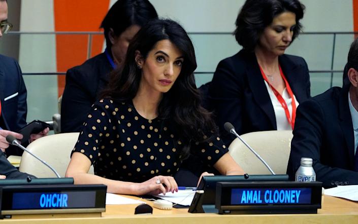 Amal Clooney bei einer Sitzung des UN-Sicherheitsrates.