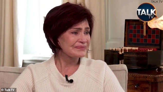 CRASHED: TV-Persönlichkeit Sharon, 69, brach am Donnerstag in Tränen aus, nachdem sie bestätigt hatte, dass sie in die Vereinigten Staaten zurückkehren würde, um ihrem Ehemann zu helfen.