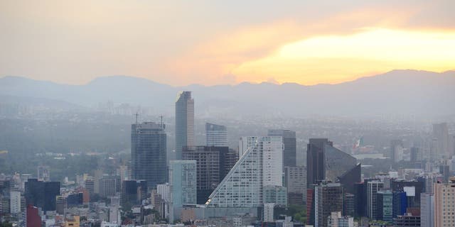 MEXIKO, MEXIKO-STADT - 8. SEPTEMBER: Eine Luftaufnahme von Mexiko-Stadt am 8. September 2016, Mexiko. 