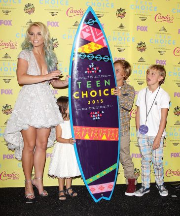Britney Spears, Jayden James Federline, Sean Federline und seine Nichte Lexi Teenager Teen Choice Awards, Press Room, Los Angeles, USA - 16. August 2015