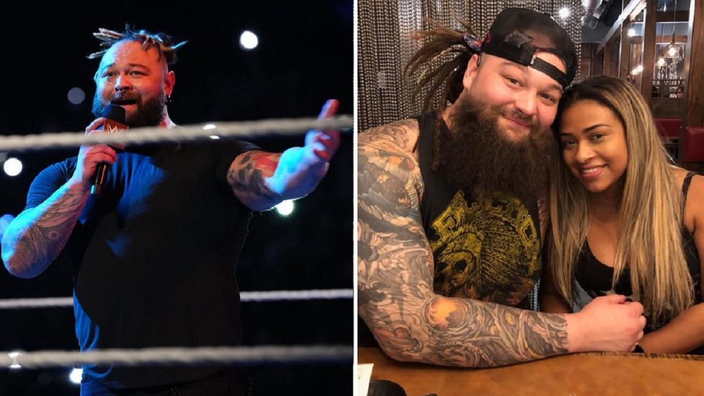 Bray Wyatt cuts an emotional promo on SmackDown (left); Wyatt and JoJo (right)