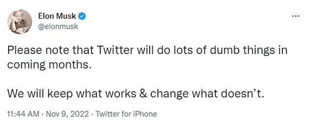 Musk versuchte, große Unternehmen zu beruhigen, indem er am Mittwoch auf Twitter ankündigte, dass seine chaotische Übernahme der Social-Media-Plattform ihren Marken nicht schaden würde, und räumte ein, dass einige 