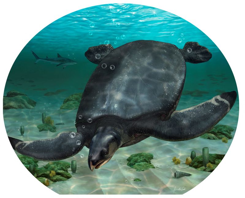 Fossilien einer autogroßen Meeresschildkröte aus der Zeit der Dinosaurier wurden in Spanien entdeckt